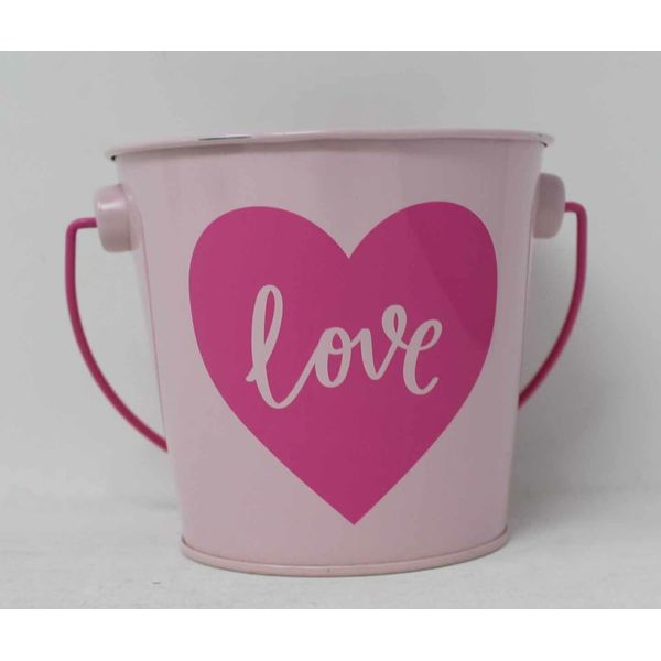 Spritz Indoor Decorative Pink Heart Pail 1 Count