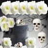 JeVenis White Gothic Rose Cake Topper - Death & Birthday Decoration