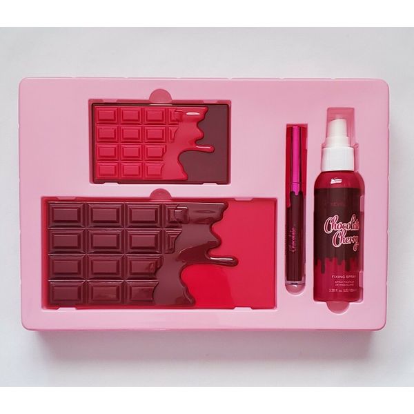 I Heart Revolution Chocolate Cherry 4Pc Gift Set: 2 Palettes, 1 Lipgloss, 1Spray