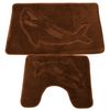 Dolphin Design 2 Piece Bath Mat & Pedestal Set (16 Colours) (See Description) (Grey)