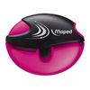 3 X MAPED GALACTIC SINGLE HOLE PLASTIC CANISTER PENCIL SHARPENER. CLICK EJECT