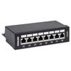 Intellinet Patch Panel, Cat6a, FTP, 8-Port, Desktop, Shielded, 90° Top-Entry Punch Down Blocks, Black
