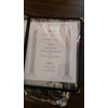 (FIVE) RESTAURANT MENU COVERS 8" x 11" DOUBLE PAGE BLACK TRIM/THUNDER GROUP