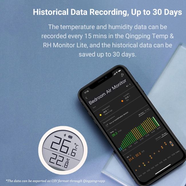 Qingping Thermometer Hygrometer Humidity Sensor - for Apple Home 