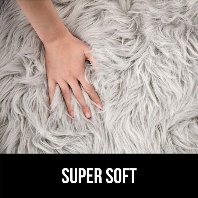 Gorilla Grip Soft Faux Fur Area Rug, Washable, Shed and Fade Resistant,  Grip Dots Underside, Fluffy