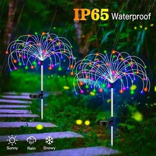1PC 150 LED Solar Firework Lights Outdoor Waterproof Path Lawn Garden Decor Lamp