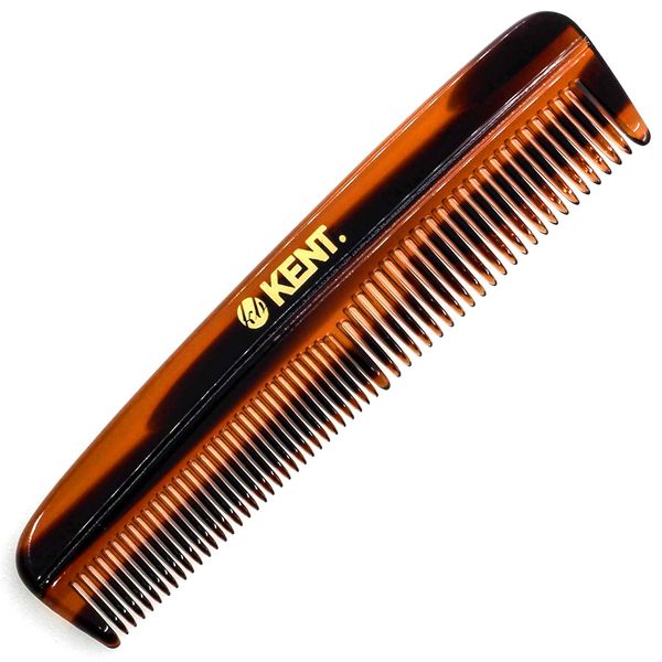 Kent R7T Fine and Wide Tooth Hair Comb, Handmade Pocket Comb for Men, Best Beard Comb and Mustache Comb for Everyday Grooming and Styling, Sawcut Kent Comb, Made in England