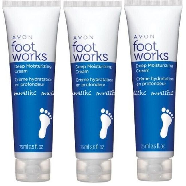 Lot of 3 - Avon Foot Works DEEP MOISTURIZING CREAM 2.5oz each New & Fresh!