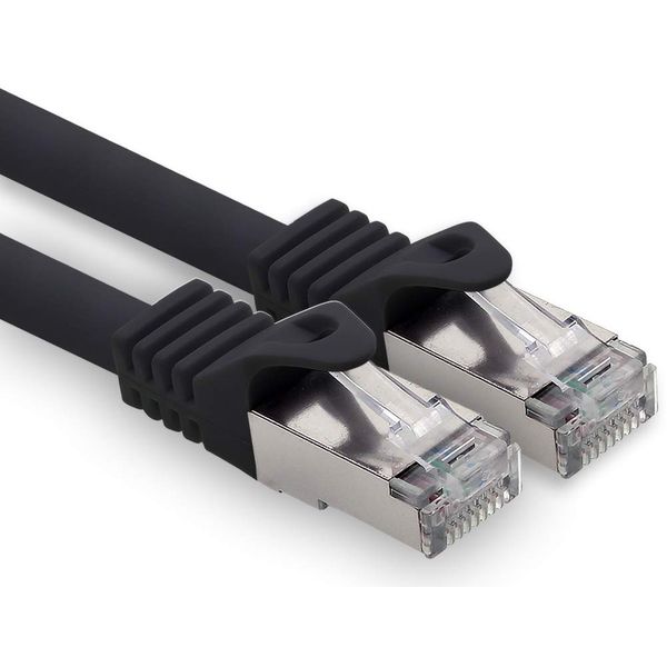 1.5m - black - 1 piece CAT.7 computer Ethernet cable network cable (raw cable) patch cable S-FTP LSZH PIMF 10GB s RJ45 plug Cat6a