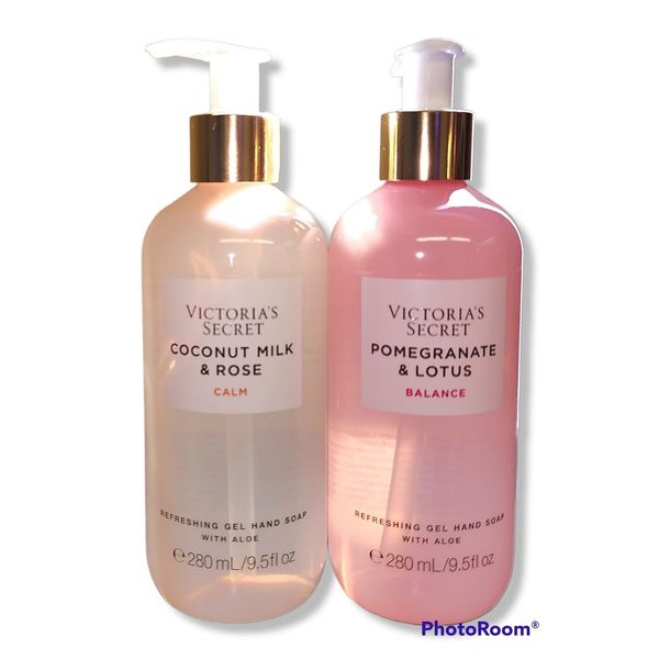 X2 Victoria's Secret Pomegranate Lotus & Coconut & Rose Gel Hand Soap w/Aloe 9.5