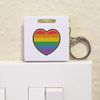 Azeeda 'Rainbow Heart' Keyring Tape Measure/Spirit Level Tool (KM00022142)