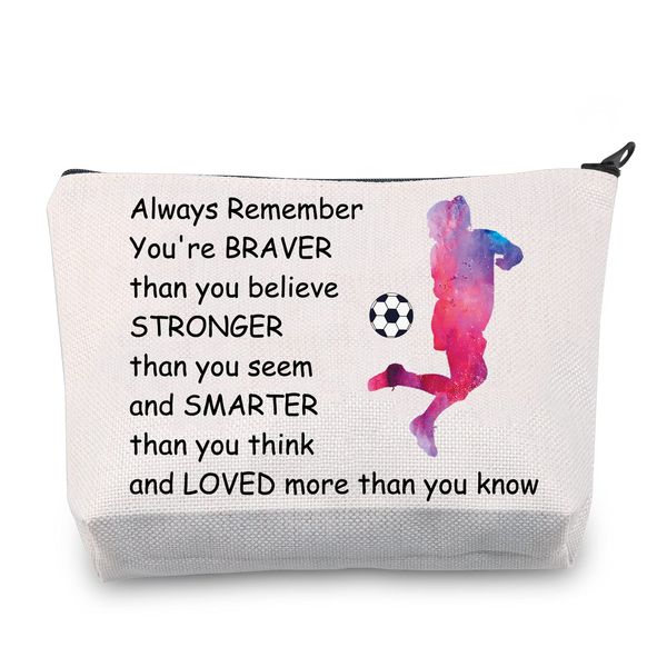 Soccer Gifts for Her Soccer Ball Zipper Pouch Soccer Bag Cosmetics Makeup Soccer Player Gift Soccer Team Gift for Football Lover Travel Bag Organizer Case (Soccer bag)