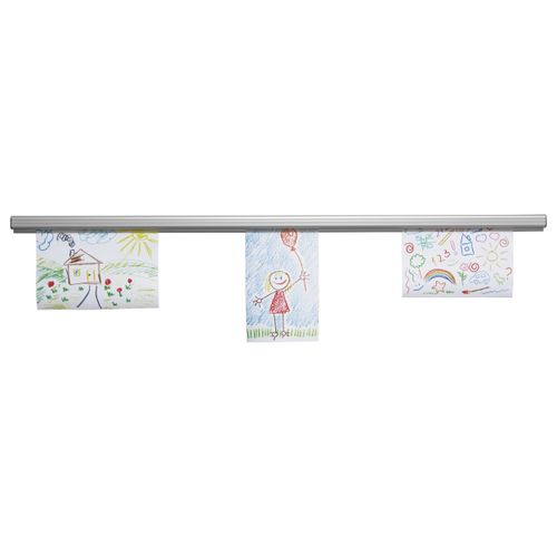 ADVANTUS Grip-A-Strip Display Rail, Personal Size, 2 Feet Long, Satin Finish Aluminum (2000)