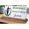 Judge Nameplate Gift - Solid Marble & Hardwood - Judicial Appointments or Promot