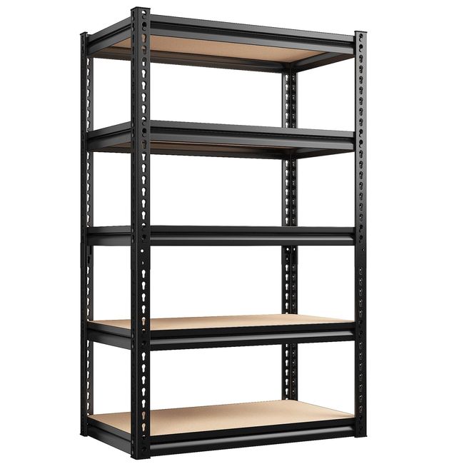 REIBII Garage Shelving Heavy Duty Storage Shelves 1550 LBS 5-Tier Garage Shelves Metal Shelving for Garage Storage Shelves Adjustable Heavy Duty Storage Shelving Unit for Pantry Basement Warehouse