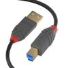LINDY 36744 USB 3.0 Type A to B Cable, Anthra Line - Black, 5m