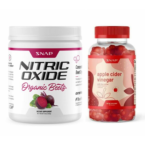 Organic Beet Root Powder Nitric Oxide Beets | Apple Cider Vinegar Gummies Bundle