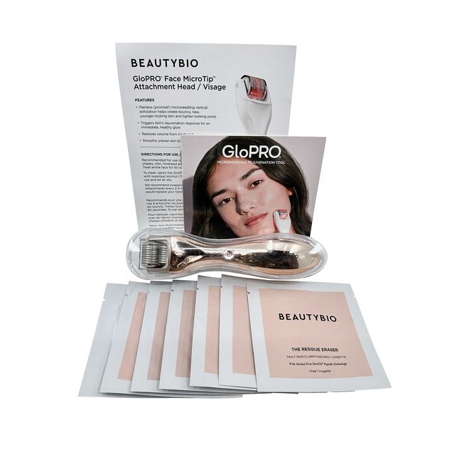 Beautybio GloPro Regeneration Tool Gold with 5 Residue Eraser & 1 Skin Prep Pad