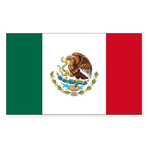 CafePress Mexican Flag Rectangle Bumper Sticker Car Decal
