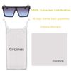 Grainas 0BVJ Sunglasses with Black Frame and Double Grey Slice Acrylic