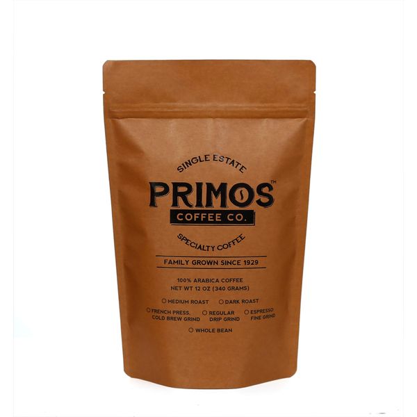 French Press Specialty Coffee, Coarse Ground, Primos Coffee Co (Dark Roast, 2 Bags)