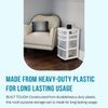 Homz Clear Plastic 4 Drawer Medium Storage Container Tower, White Frame (2 Pack)