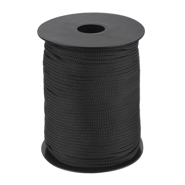 QUARKZMAN Polypropylen-Seil 3mm Polypropylenseil 10Om PP Flechtleine Textilseil Leine Nylonschnur Schnur Reißfeste Rope Kunststoffseil für Wäscheleine Camping Wandern Outdoor, Schwarz