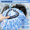 4 Pack Spin Mop Replacements Head Compatible for Oceda RinseClean 2-Tank System,Microfiber Spin Mop Refills Head,1 Mop Scrub Brush + 1 Mop Base + 4 Pack Cleaning Floor Mop Head