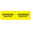 Magnesium SULFATE, I.V. Line Identification Label, 3" x 7/8"