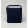 Navy Blue Velvet Brushed Silver Rounded Square Lampshade