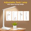 LED Table Desk Lamp, 15 Modes Dimmable Bedside Lamps with Timer, Multi-Powered Adjustable Light for Study Reading, Black for Bedroom, Home, Office