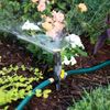 Melnor 65185AMZ Multi-Adjustable Spike Sprinkler, 3-Pack W/Quick Connect Bundle, Flow Through Base, Black, Grey, Yellow