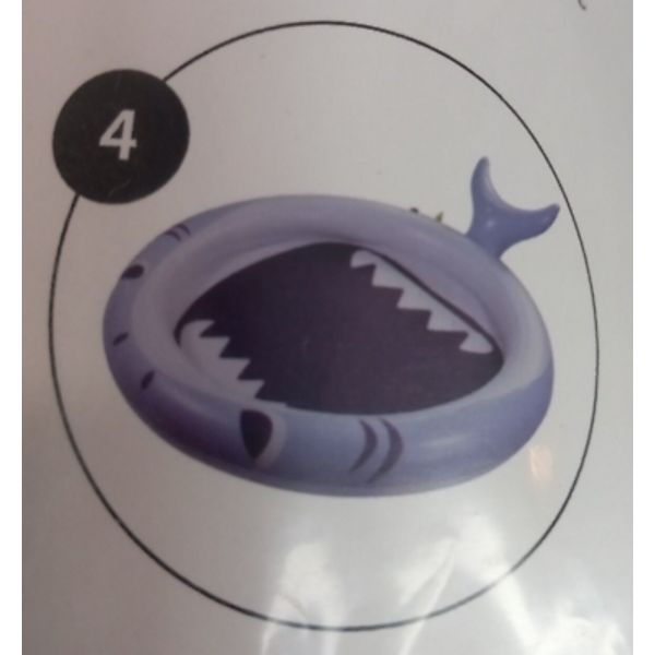 OZMI Inflatable Shark Kiddi Pool Sprinkler Splash Pad Dogs Pets Outdoor Fun NIB