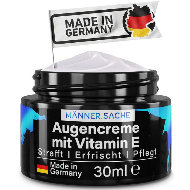 MännerSache Augencreme gegen Augenringe, Tränensäcke & Falten. Anti Aging mit Bio Aloe Vera, Hyaluronsäure, Vitamin E, Taurin. Made in Germany