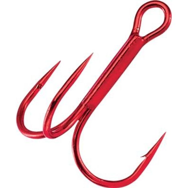 Gamakatsu 47306 Round Bend Treble Hooks (10 Pack), Size 8, Red