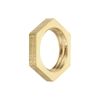 sourcing map G1/4 Pipe Fitting Hex Lock Nut Locknut Female Threaded Fastening Thin Nut for Plumbing Fixed, Brass 4Pcs