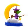 New Solar-Powered Halloween Swinging Witch with Moon and Cat