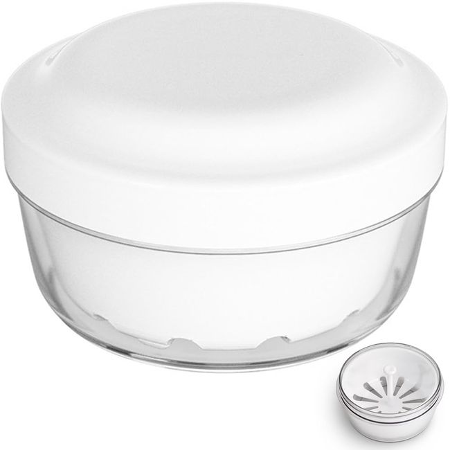 Mckkor Leak Proof Denture Case, Denture Cups Bath,Dentures Container with Basket Denture Holder for Travel,Mouth Guard Night Gum Retainer case Container(white)