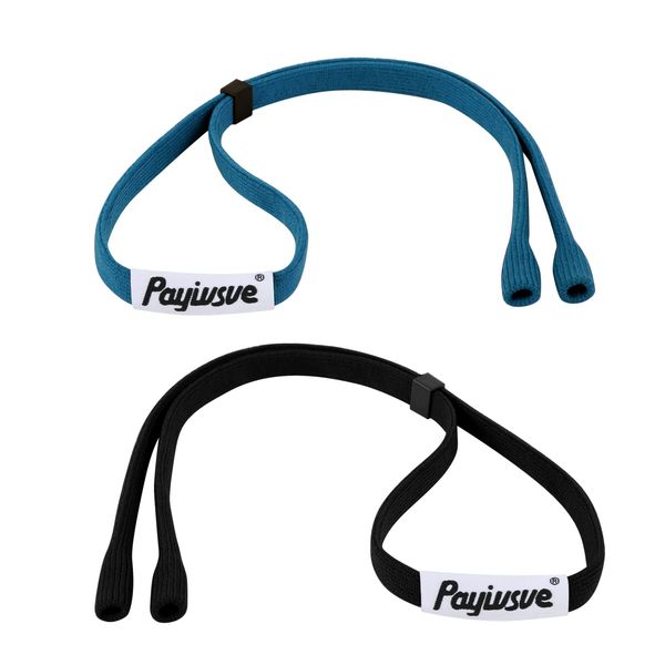 Payivsve Sportbrillenband | Brillenband für Sportbrillen und Sonnenbrillen | Brille Sportband & Fester Halfter aus Stoff(Blau+Schwarz)