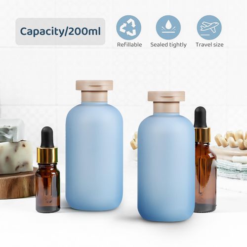 Healeved 4PCS Travel Bottles for Toiletries 200ml/6.7oz - Refillable Shampoo and Lotion Containers With Flip Cap Squeeze Bottles