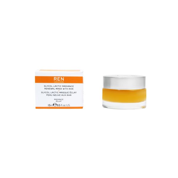 REN Clean Skincare - Mini Glycol Lactic Radiance Renewal Mask - Exfoliating Face Mask with AHAs, Cruelty-Free & Vegan