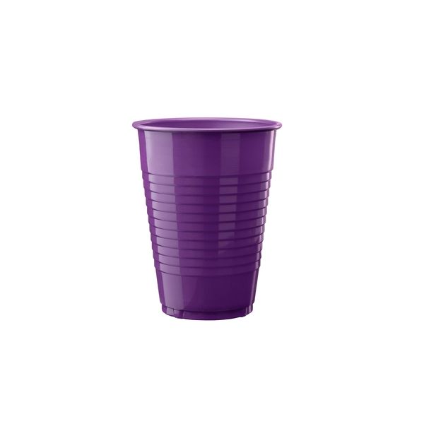 Exquisite 12 oz Purple Plastic Cups II 50 Count Bulk Pack Disposable Party Cups II Premium Quality Plastic Tumblers for Parties