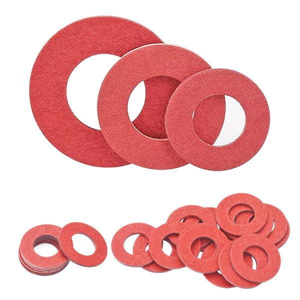 Ctyjia 100 PCS Washers, M3x7x1mm Red Steel Paper Insulation Washer, Fiber Flat Washers, Sealing Washer Flat Ring Washers for Electrical Equipment