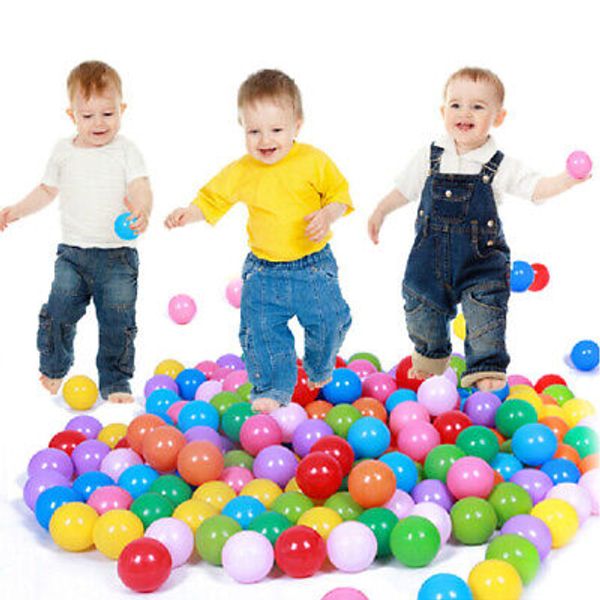 100 Pack Children's Plastic Soft Play Balls for Ball Pits and Play Areas