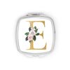Personalised Initial E Any Letter Gold Floral Rose Compact Pocket Mirror Initials Custom Monogram