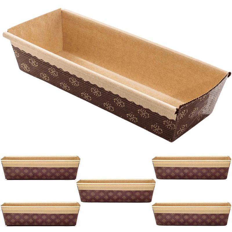 Ecopack Moldes Desechables Para Mini Plumcake De Papel, Aptos Para Horno Hasta 220 °C, Dimensiones 8 X 4 X 4 Cm, Colores Mixtos, 8 Unidades