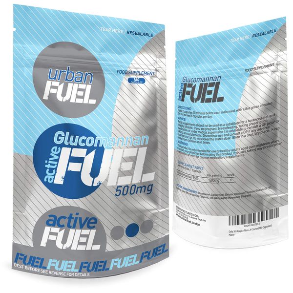 Urban Fuel Active Glucomannan Konjac Fibre 500mg | Double Strength - 180 Capsules