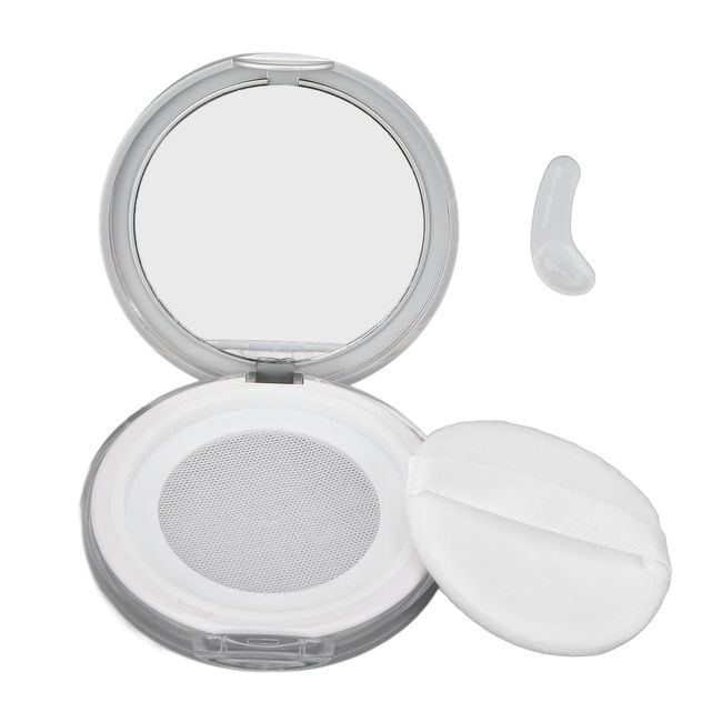 3g Empty Powder Box, Refillable Loose Portable Makeup Setting Blush Case Container with Puff Holder Compact Slim Mirror and Elasticated Net Sifter Mini No Leaks Reusa Set