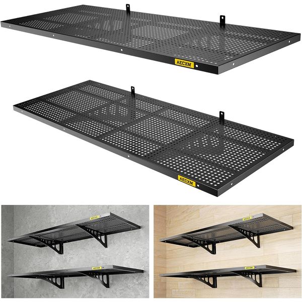 2Pack-1.64X4Ft Garage Storage Rack - Floating Wall Shelves, Heavy Duty, Sturdy, 