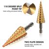 3PCS Step Drill Bit Set 1/4" Hex Shank Quick Change Steel Titanium Coated Drills